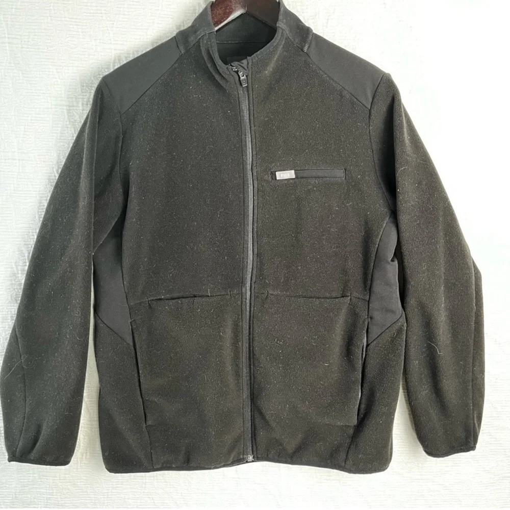 Figs On Shift Fleece women’s XL black work jacket coat for healthcare workers - Picture 15 of 16